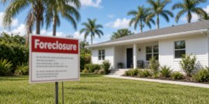 Foreclosure sign in front of a Florida home